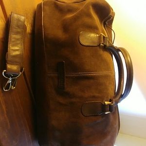 Kenneth Cole suede duffel bag with removable shoul